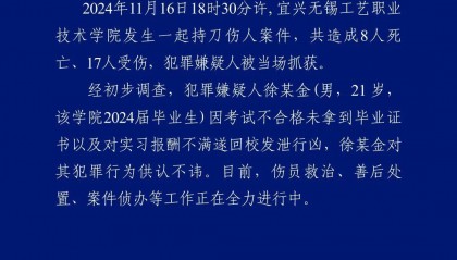 持刀发泄致8人死亡,徐某金被抓获